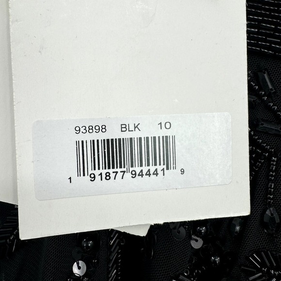 Mac Duggal Black Embellished Mesh Strapless Sequin Beaded Midi Dress Size 10 NWT - Picture 6 of 13